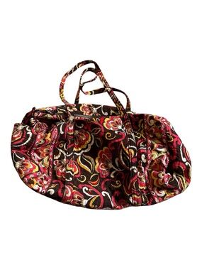 Retired Vera Bradley Quilted Puccini Tote in Red, Brown and Yellow